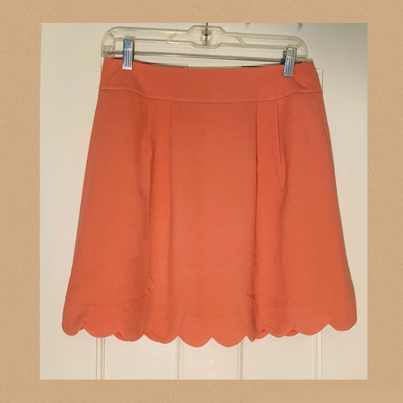 LOFT Skirt Peach Scalloped Hem - Picture 2 of 3
